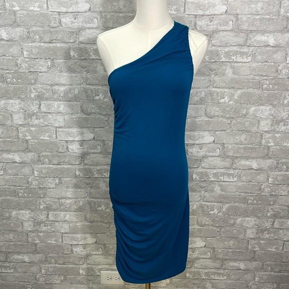 a new day Dresses & Skirts - A New Day Ruched Knit One Shoulder Mini Dress